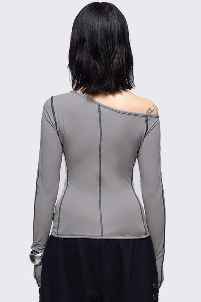 Minga London Mae Grey Cut-Out Top