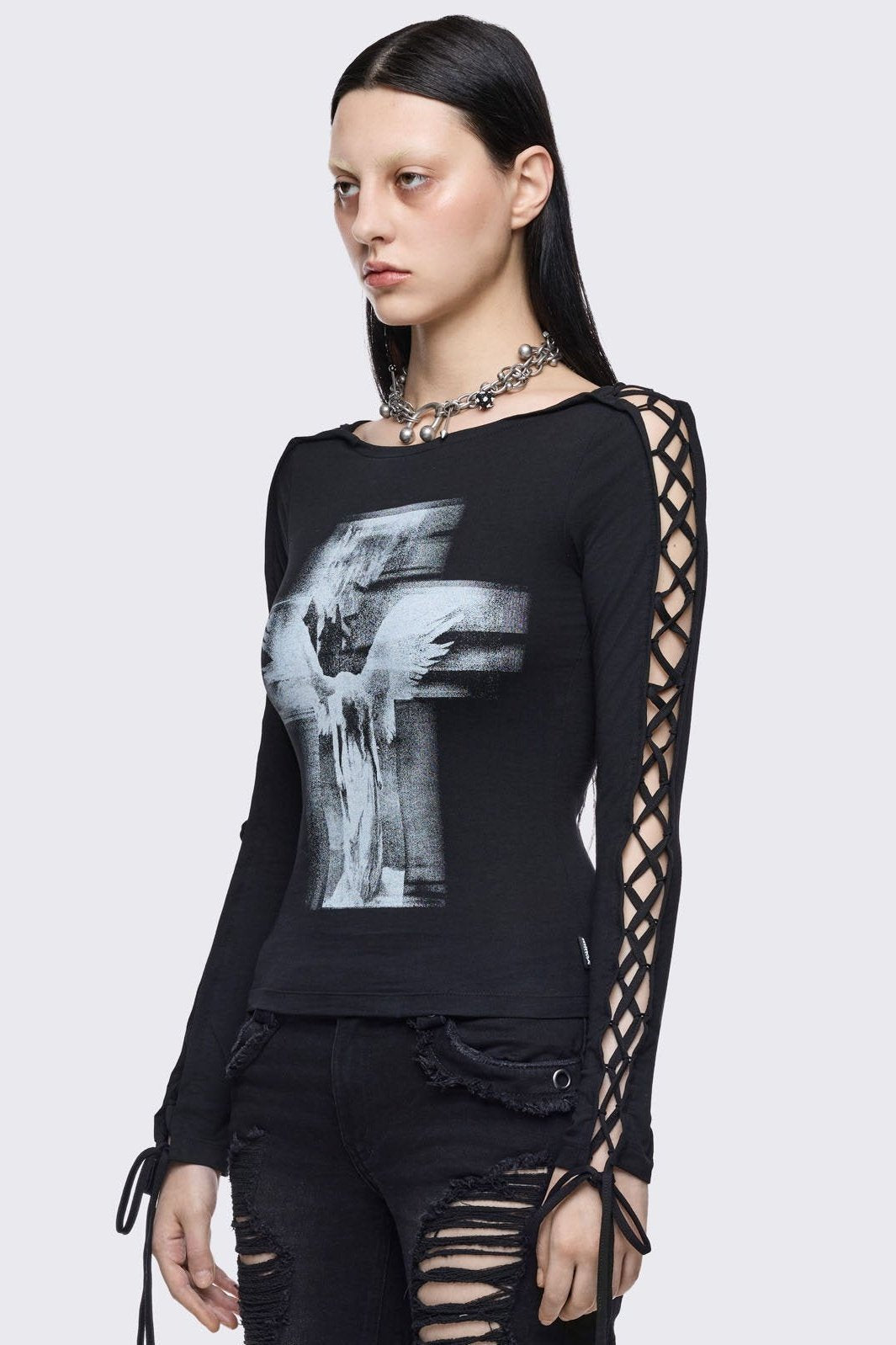 Minga London Tenebris Lace-Up Top