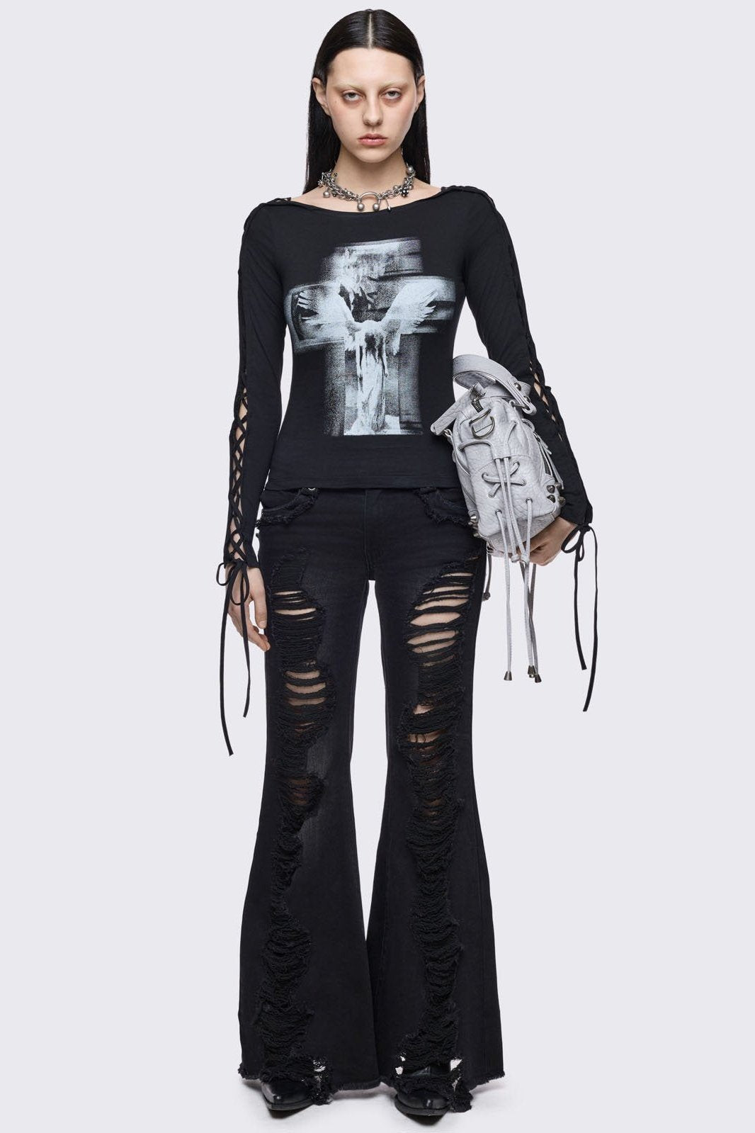 Minga London Tenebris Lace-Up Top