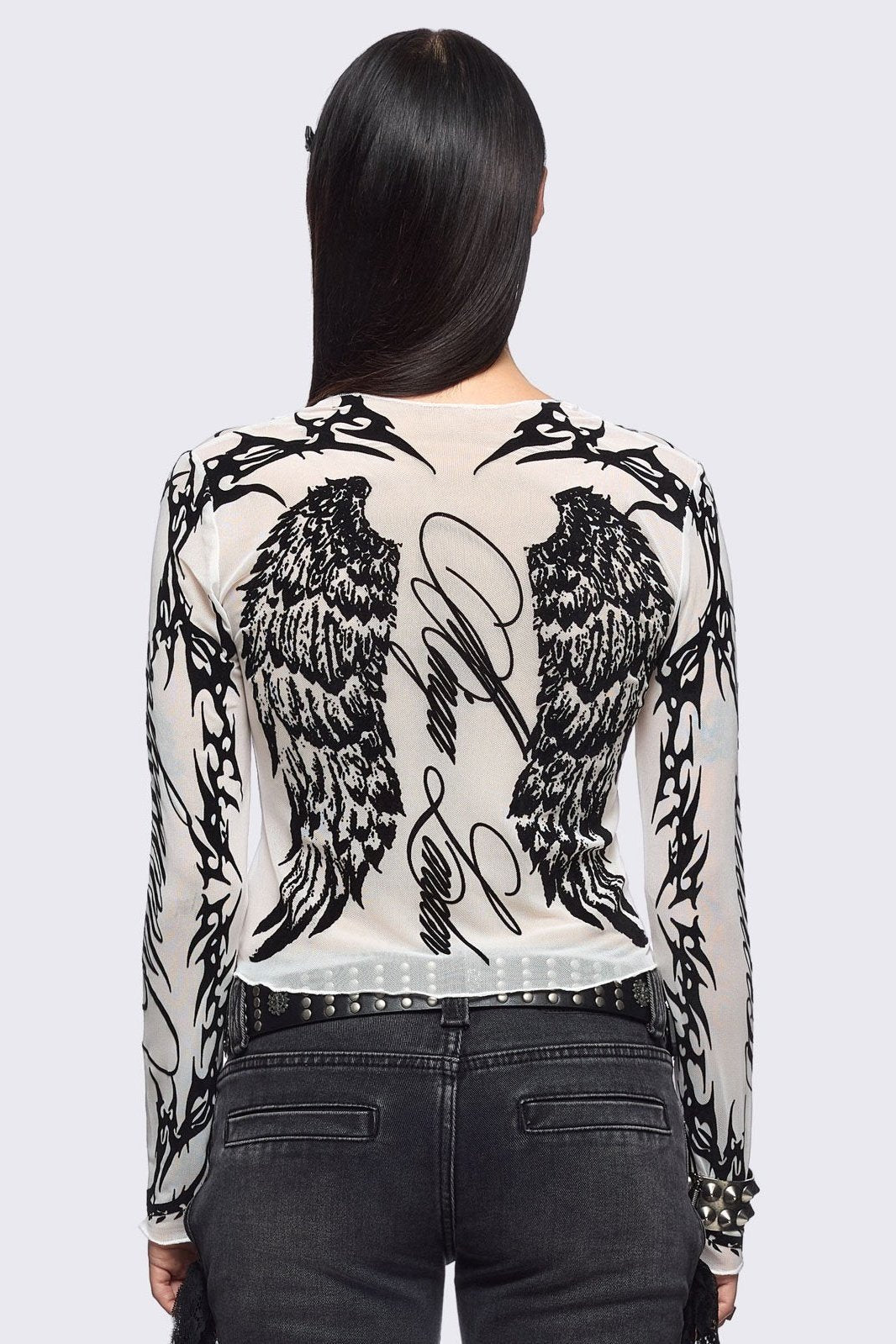 Minga London Wing It White Mesh Top