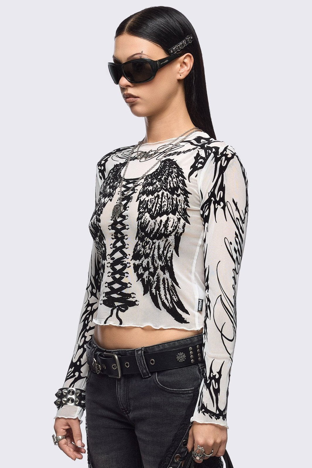 Minga London Wing It White Mesh Top