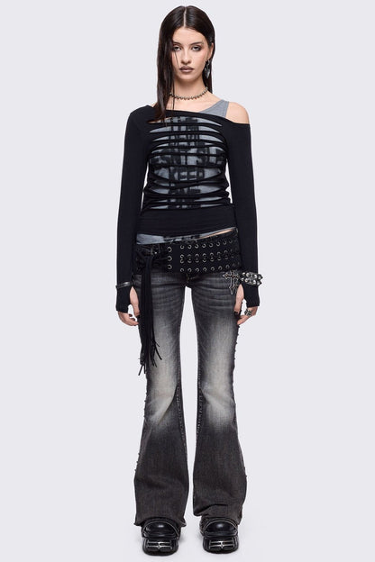 Minga London One Eye Open Slashed Top