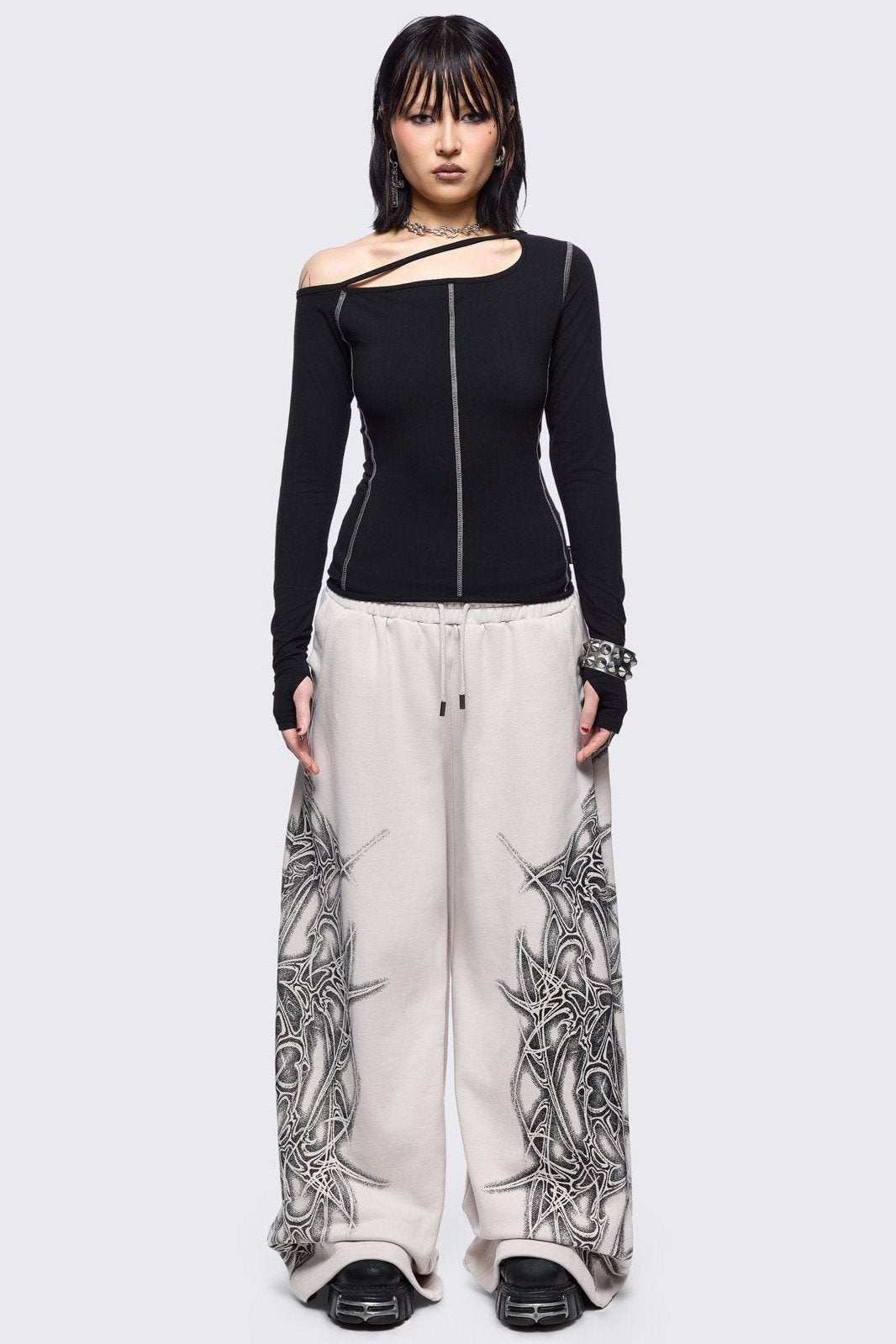 Minga London Mae Black Cut-Out Top