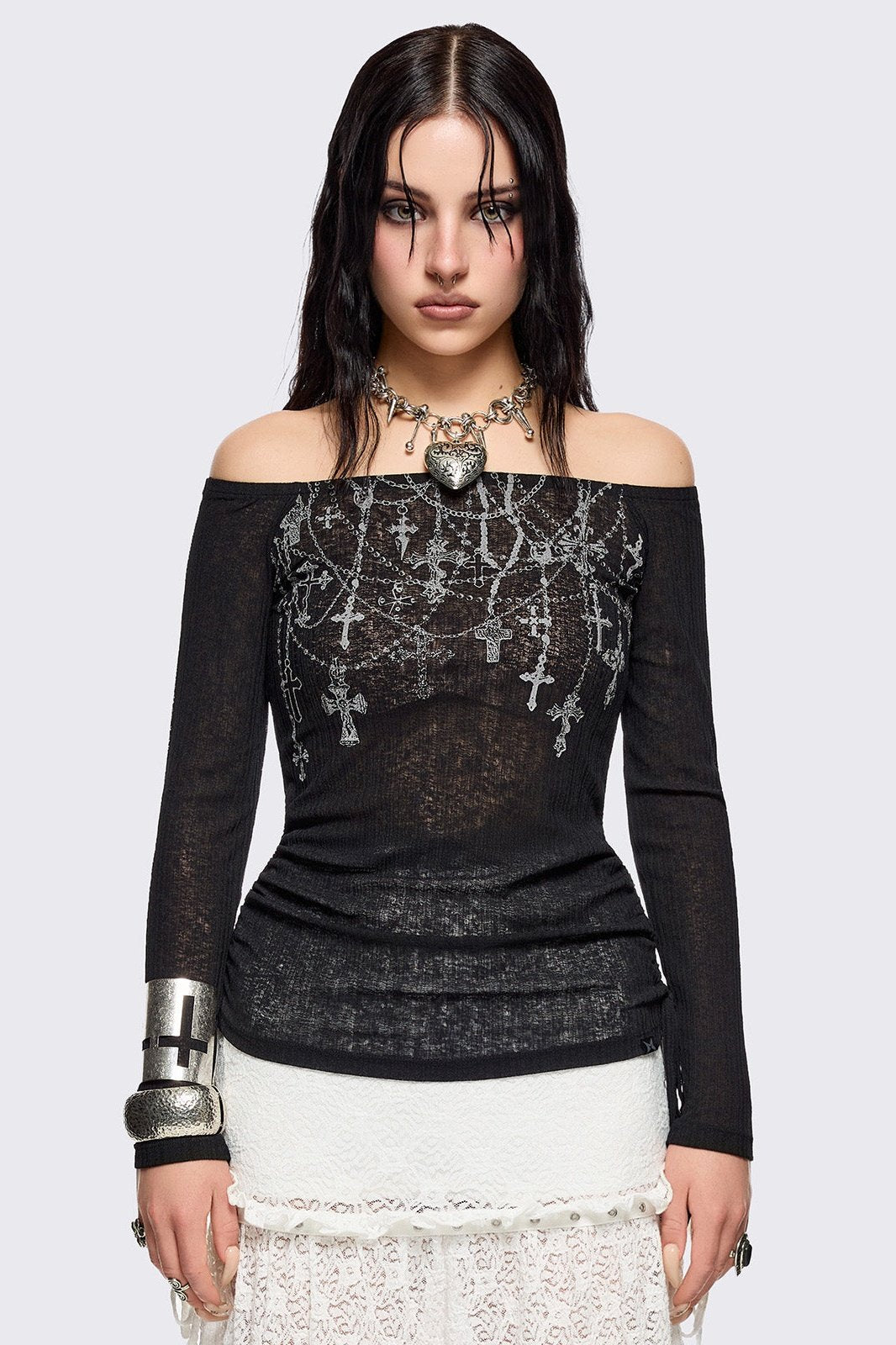 Minga London Rosary Off-Shoulder Top