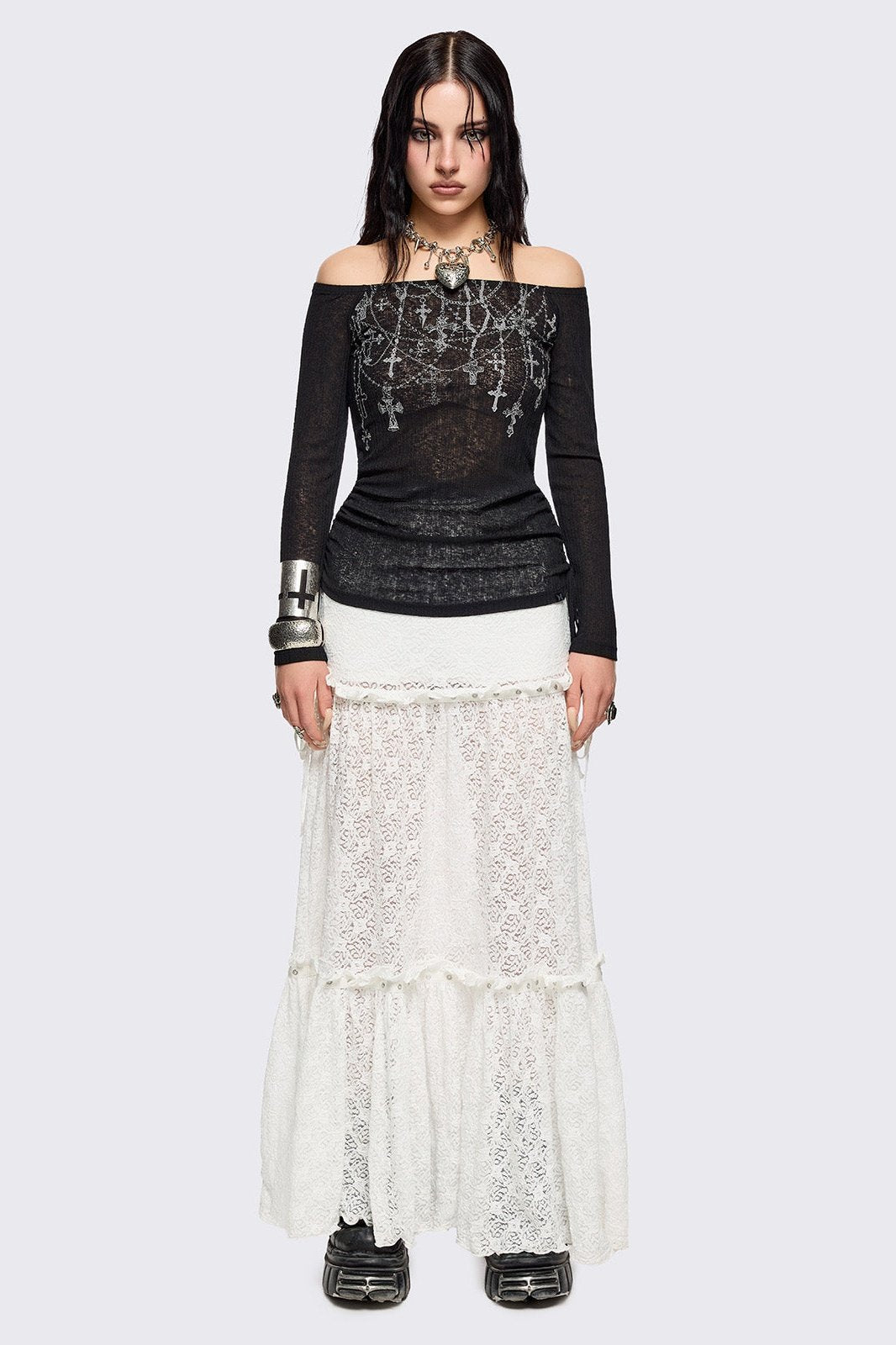 Minga London Rosary Off-Shoulder Top