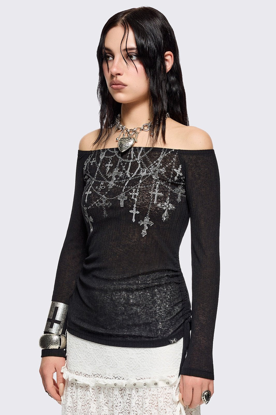 Minga London Rosary Off-Shoulder Top
