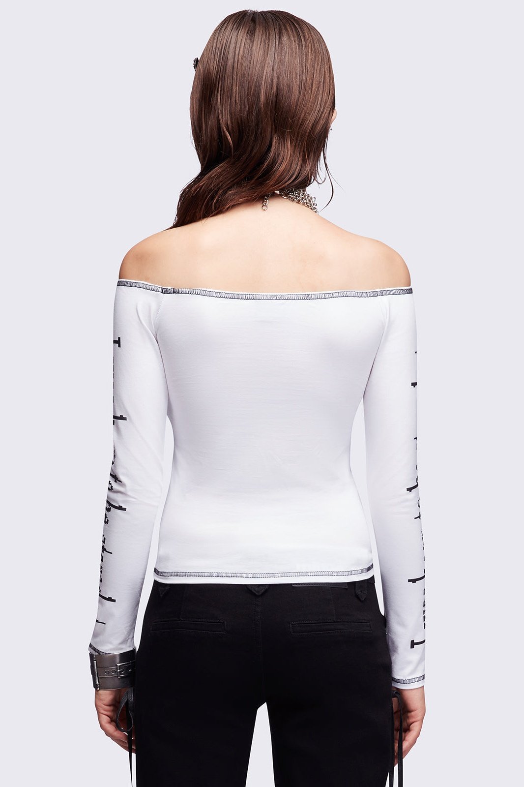 Minga London Look at Me White Off-Shoulder Top