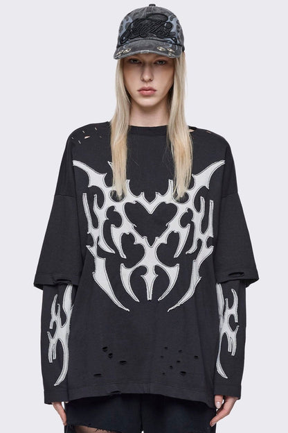 Minga London Luvx Black Layered T-Shirt