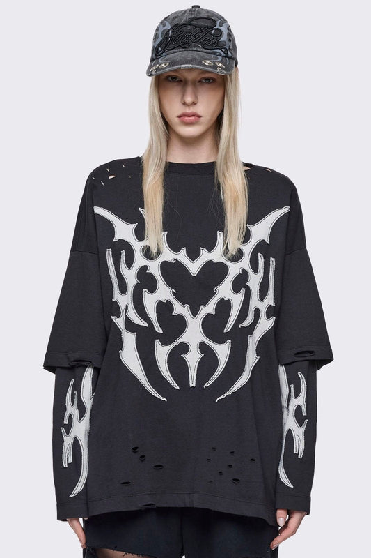 Minga London Luvx Black Layered T-Shirt