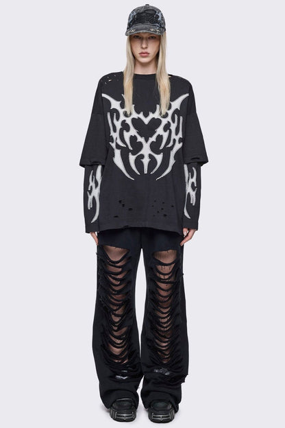 Minga London Luvx Black Layered T-Shirt