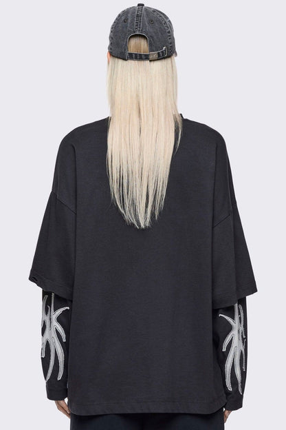 Minga London Luvx Black Layered T-Shirt