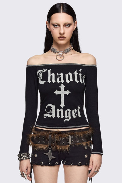 Minga London Chaotic Angel Off-Shoulder Top