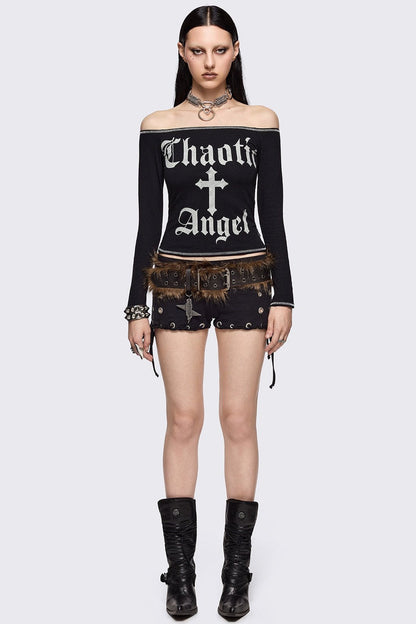 Minga London Chaotic Angel Off-Shoulder Top