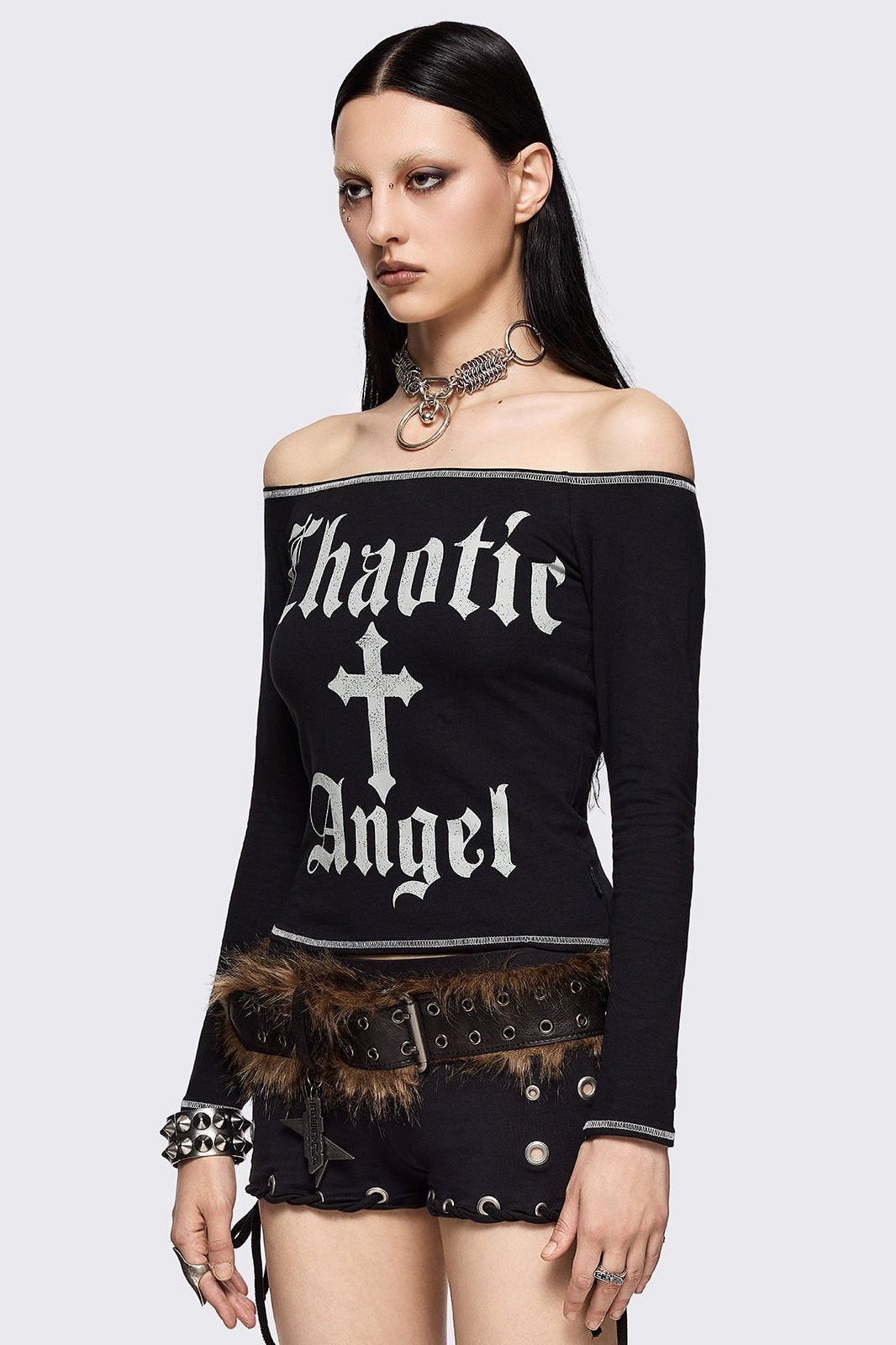 Minga London Chaotic Angel Off-Shoulder Top