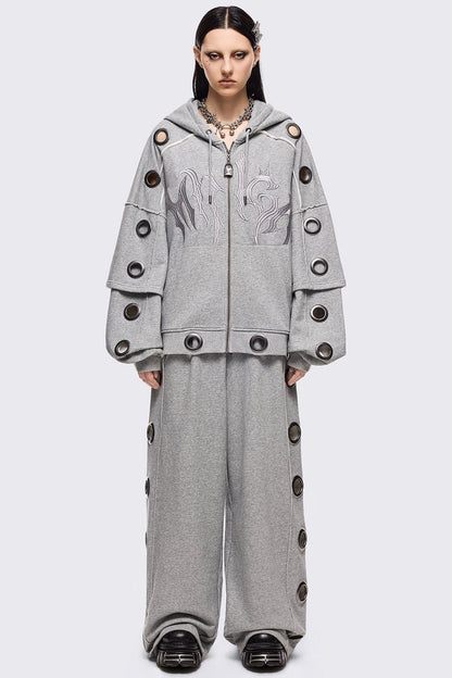 Minga London Hexa Grey Zip Up Hoodie