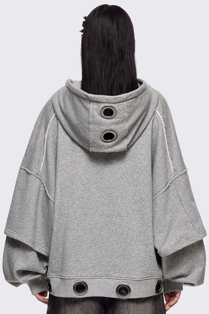 Minga London Hexa Grey Zip Up Hoodie