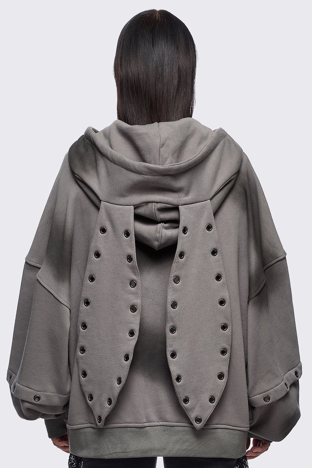 Minga London Heaven Grey Washed Zip Up Hoodie