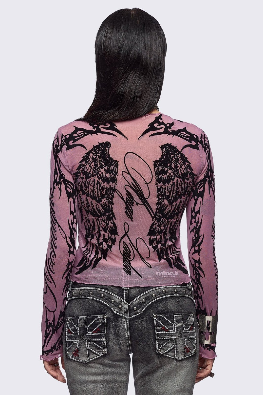 Minga London Wing It Pink Mesh Top