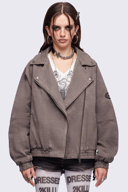 Minga London Harley Taupe Bomber Jacket