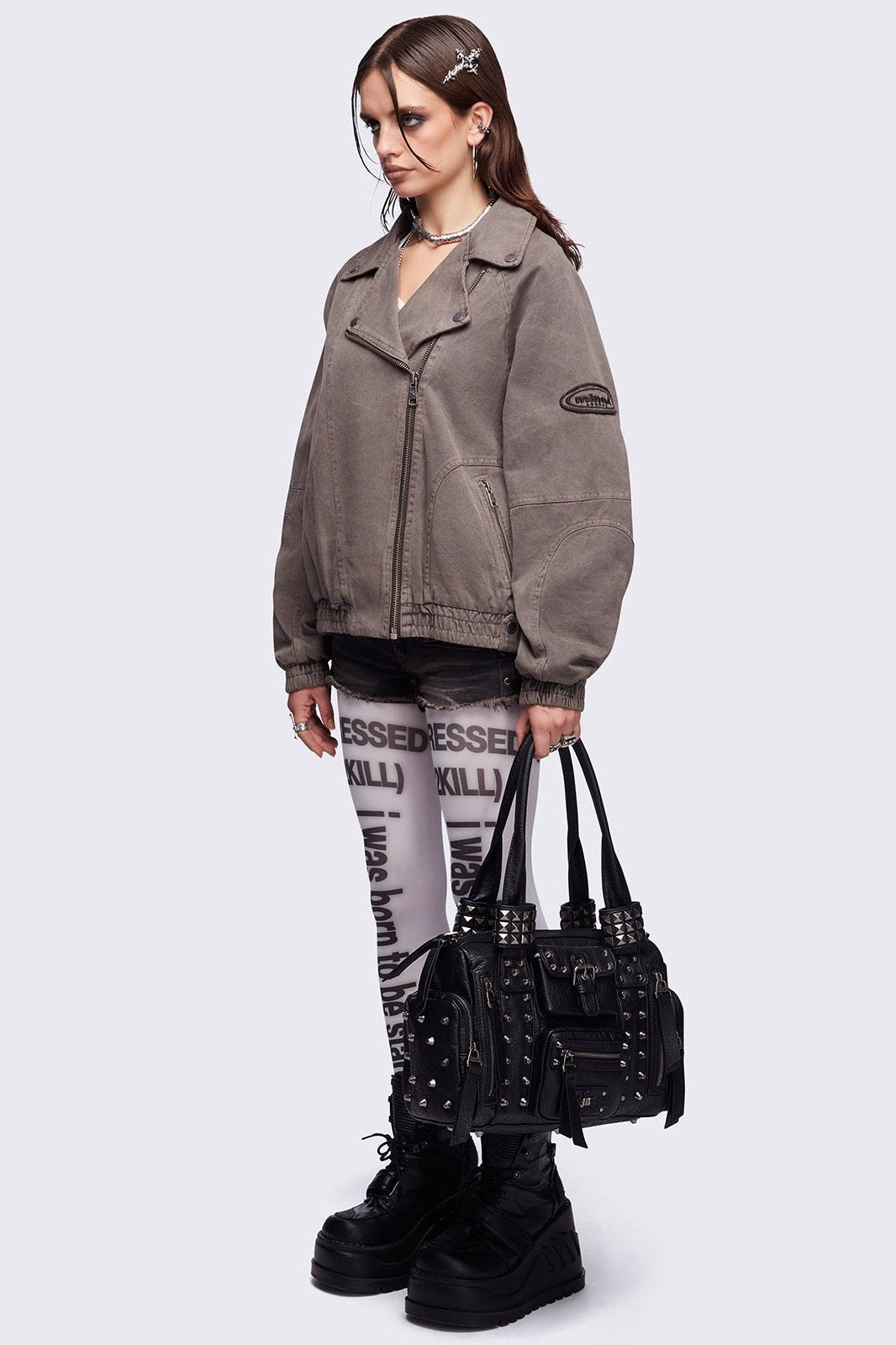 Minga London Harley Taupe Bomber Jacket