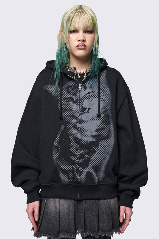 Minga London Pixel Kitty Zip Up Hoodie