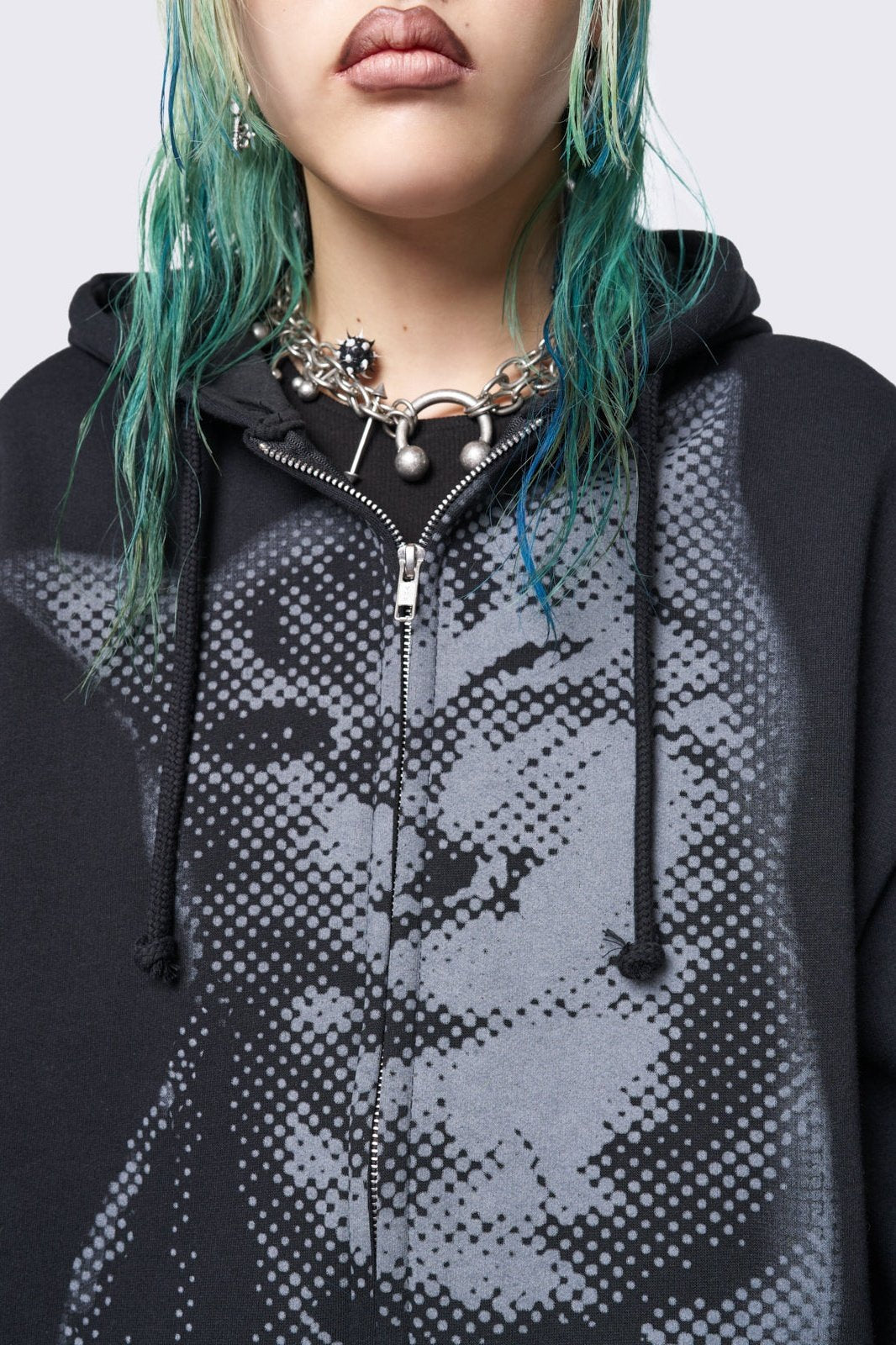 Minga London Pixel Kitty Zip Up Hoodie
