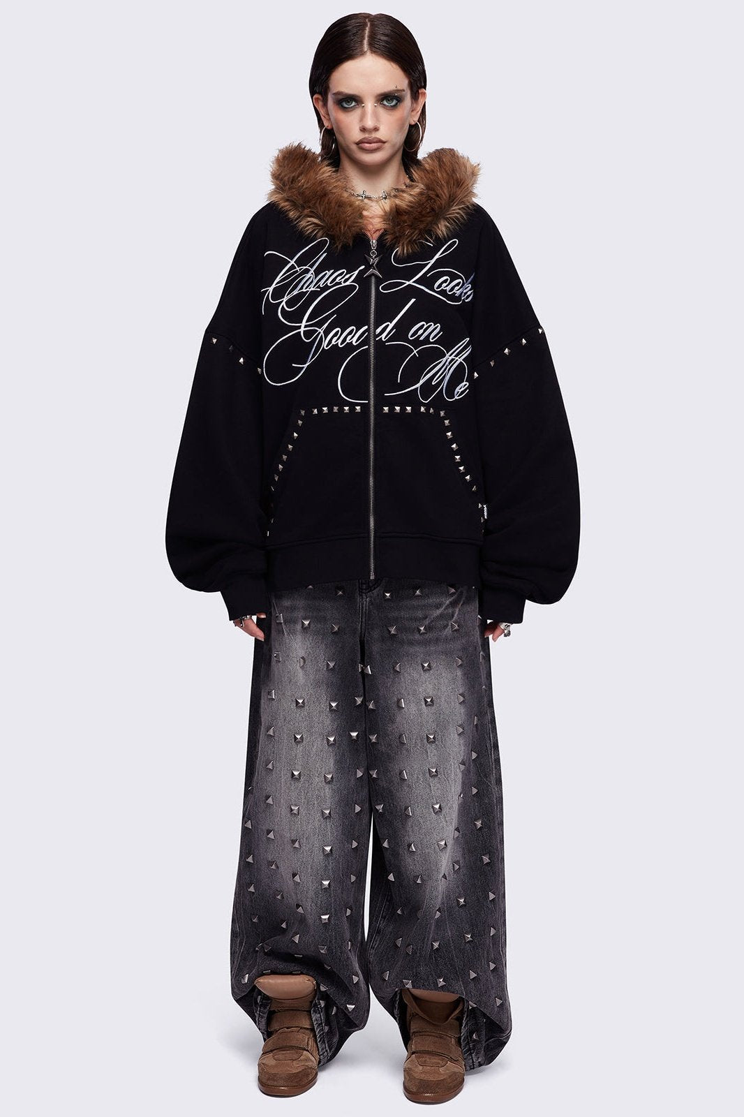 Minga London Chaotic Self Zip Up Hoodie