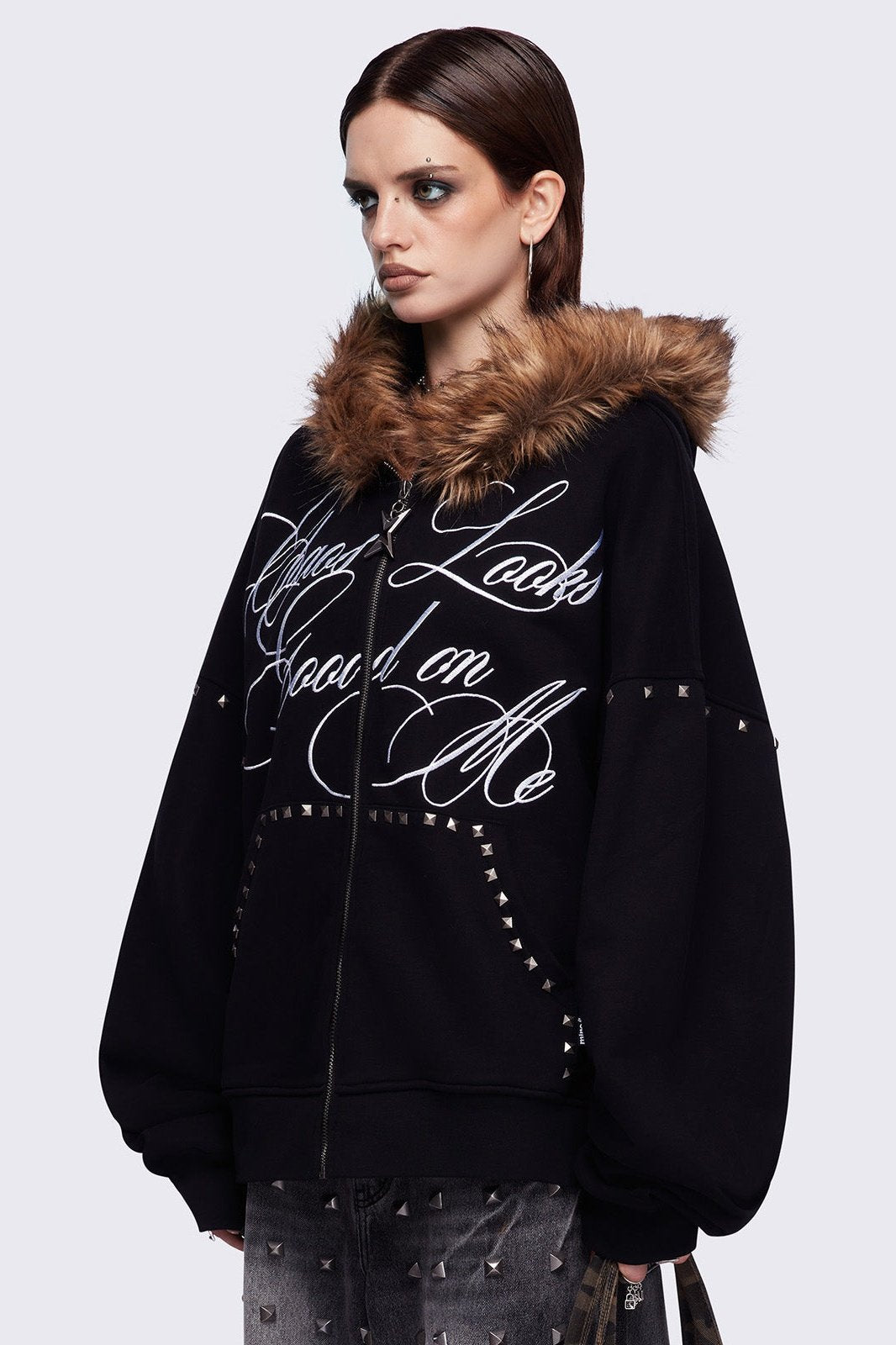 Minga London Chaotic Self Zip Up Hoodie