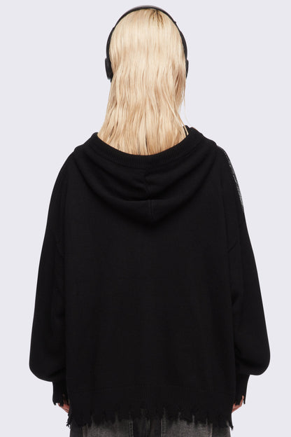 Minga London Skull Crusher Knitted Zip-Up Hoodie