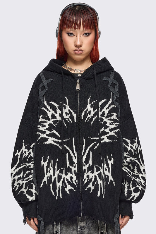 Minga London Abyx Knitted Zip-Up Hoodie