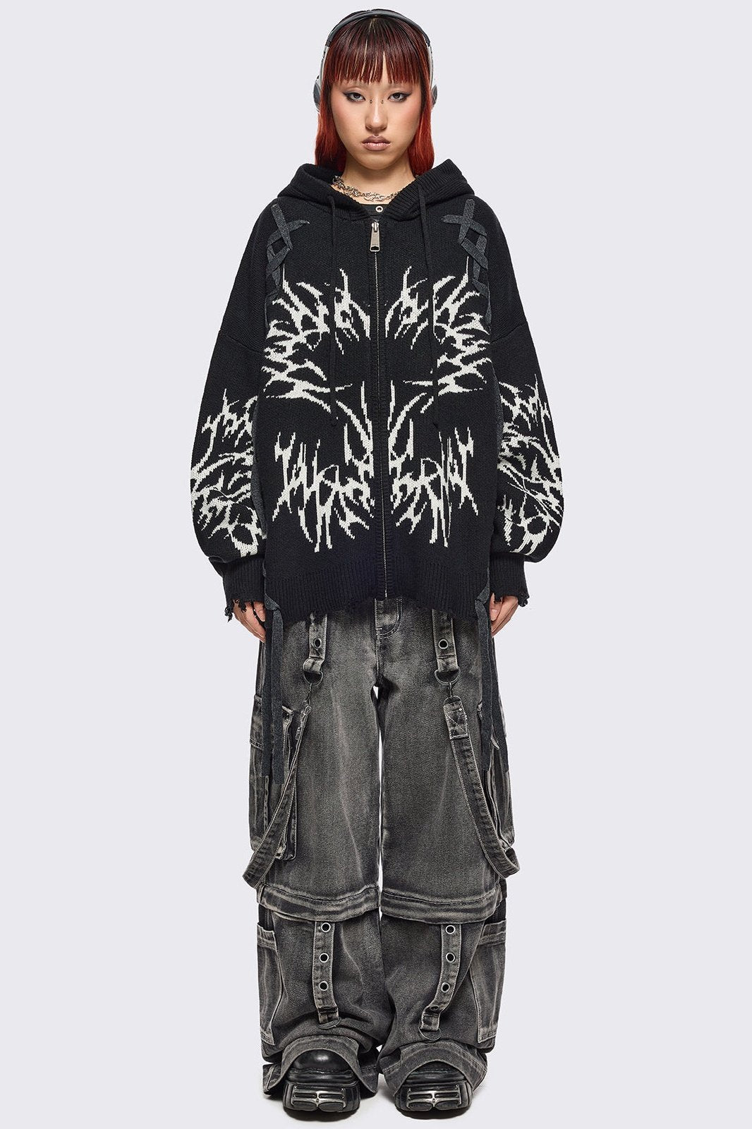 Minga London Abyx Knitted Zip-Up Hoodie
