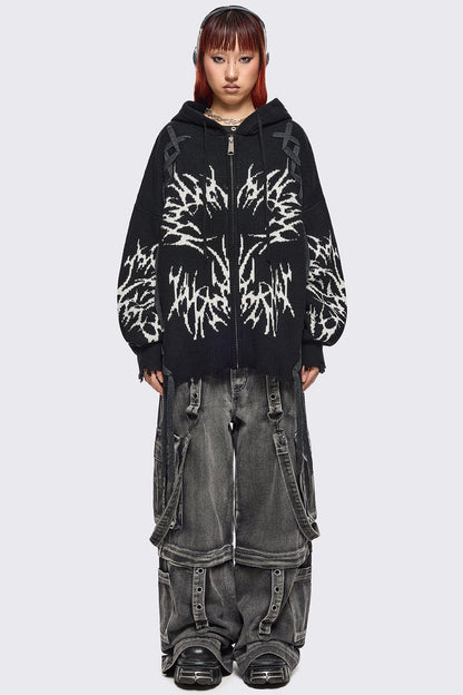 Minga London Abyx Knitted Zip-Up Hoodie