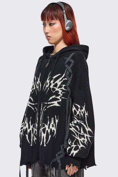 Minga London Abyx Knitted Zip-Up Hoodie