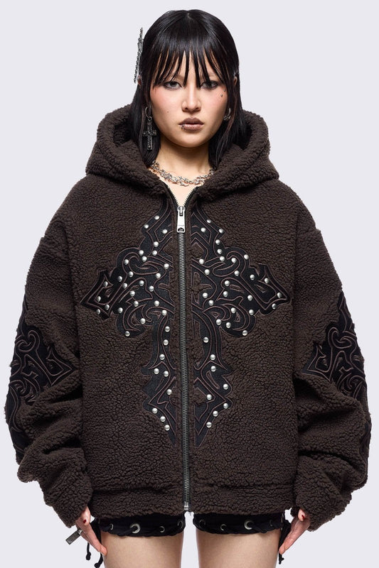 Minga London Sinner Brown Borg Jacket