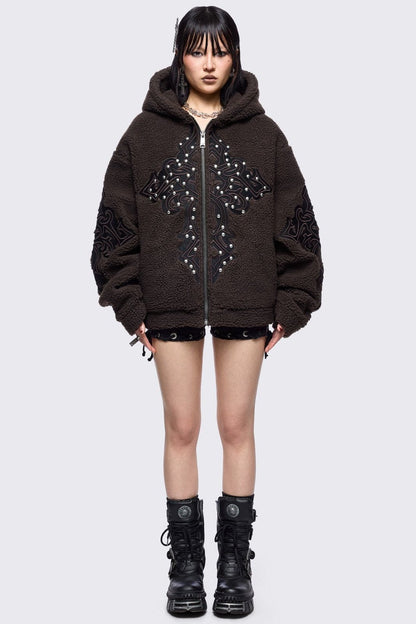 Minga London Sinner Brown Borg Jacket