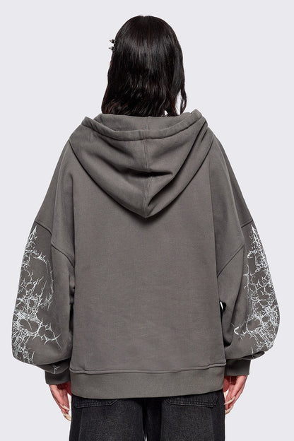 Minga London Ascension Grey Zip Up Hoodie
