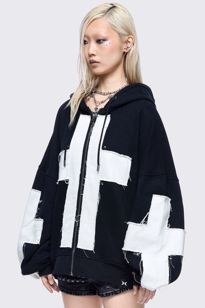Minga London Blessed & Broken Zip Up Hoodie